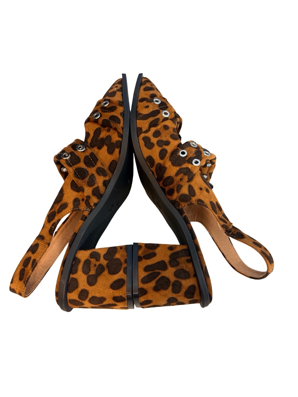 Berness Mary Jane Leopard Print Slingback Block Heel Pumps size 10 double buckle - Picture 4 of 11